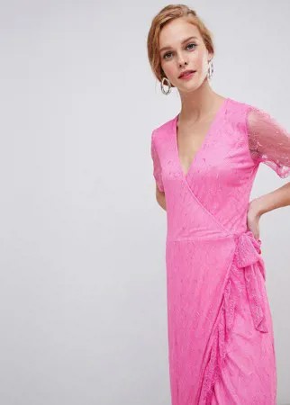 Платье с эффектом запаха mByM-Розовый