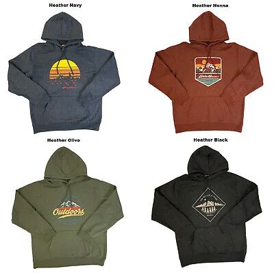 Eddie Bauer Mens Soft Fleece with Outdoor Graphic Hoodie