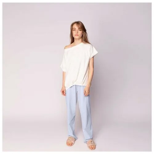 Комплект Sofi De MarkO, сорочка, короткий рукав, размер XL, голубой