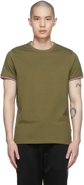 Зеленая хлопковая футболка Moncler