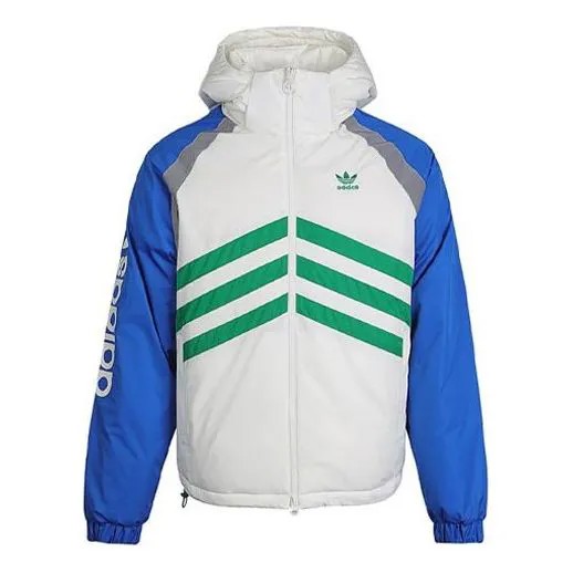 Пуховик adidas originals Rev Dwn Jkt reversible Stay Warm hooded Reflective Down Jacket White, белый