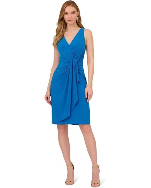 Платье Adrianna Papell Side Draped Stretch Jersey, цвет Ocean Blue