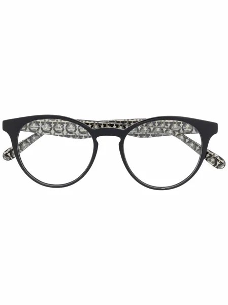 Salvatore Ferragamo Eyewear очки в круглой оправе с монограммой