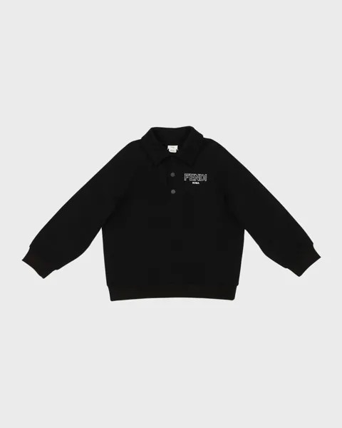 Толстовка-поло Boy's Fuzzy с логотипом Fendi, цвет Black