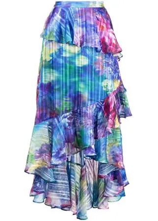 Marchesa Notte ярусная юбка с цветочным принтом