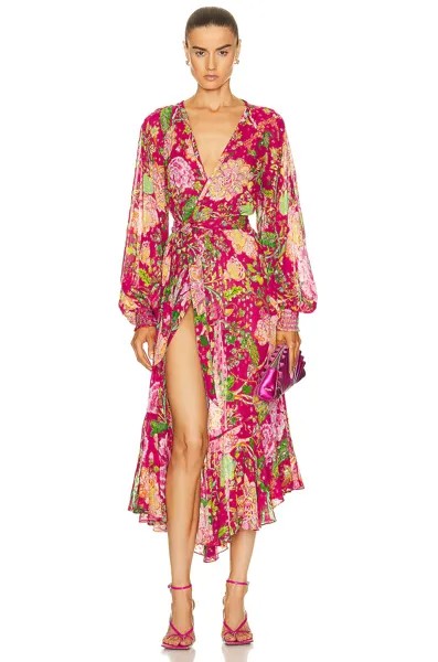 Платье Rococo Sand Chloe Cape With Belt, цвет Fuchsia Pink