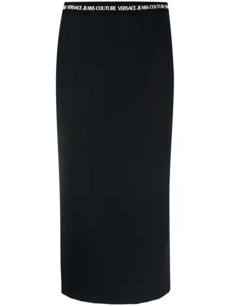 Versace Jeans Couture юбка миди с логотипом, черный