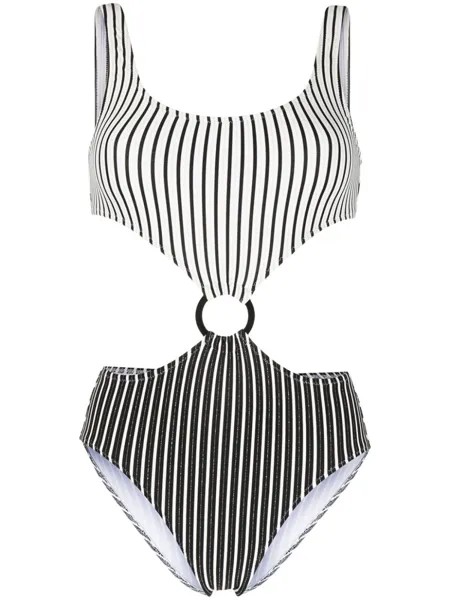 Solid & Striped купальник The Bailey в полоску с вырезами, черный