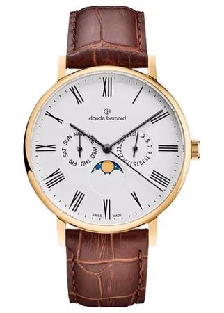 Наручные часы Claude Bernard 40004-37JBR, белый, коричневый