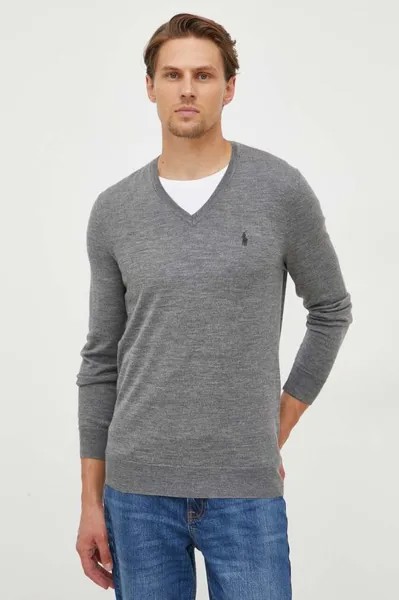 Шерстяной свитер Polo Ralph Lauren, серый