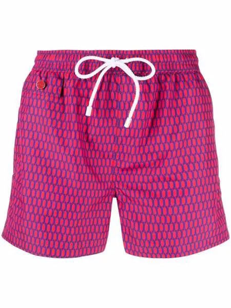 Kiton плавки-шорты с графичным принтом