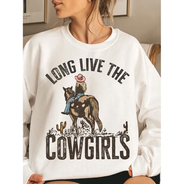 Толстовка с графическим принтом Long Live Cowgirls