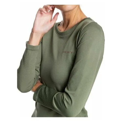 Спортивный Лонгслив Roxy Proud Of Being Deep Lichen Green, Цвет зеленый, Размер XS/S