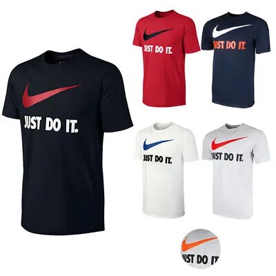 Мужская спортивная футболка Nike Active Wear Just Do It Swoosh с графическим рисунком для тренировок и тренировок