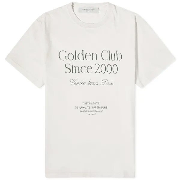 Футболка Golden Goose Golden Club, цвет Herritage White & Dark Greenцвет Herritage White & Dark Green