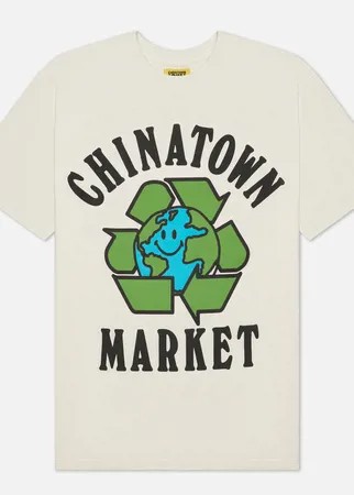 Мужская футболка Chinatown Market Recycle Global, цвет бежевый, размер S