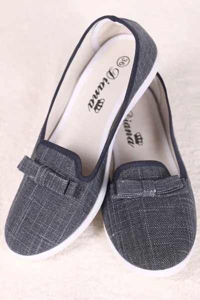 Слипоны женские AlmondShop ТП-51 K3-34.С1 серые 36 RU