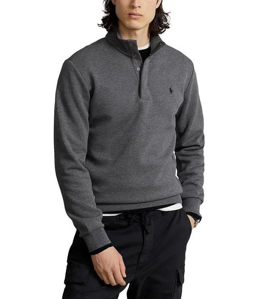 Пуловер двойной вязки на кнопках Polo Ralph Lauren, серый