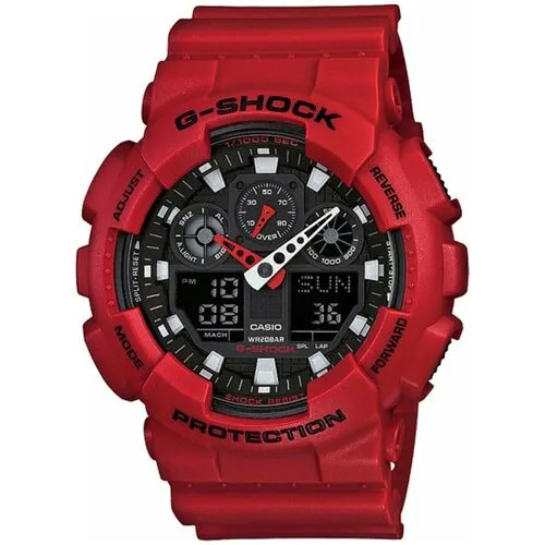 Японские часы наручные мужские противоударные Casio G-SHOCK GA-100B-4A с секундомером и таймером