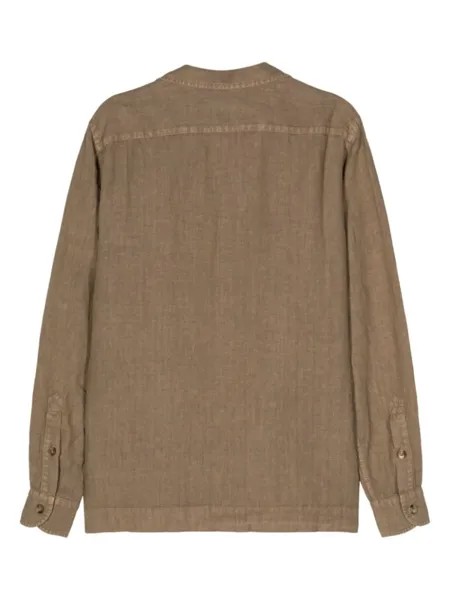 Boglioli chest-pocket linen shirt, коричневый