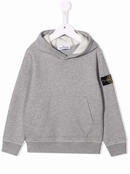 Stone Island Junior худи с нашивкой-логотипом