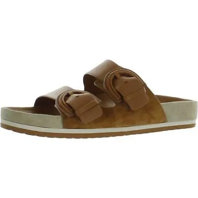 Vince Womens Glyn Faux Suede Slip On Buckle Slide Sandals Shoes BHFO 1424