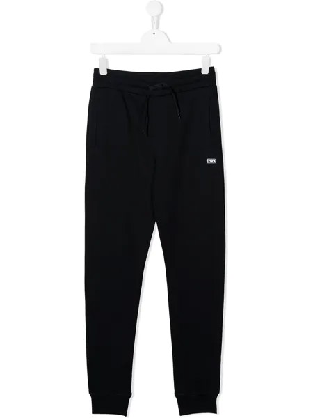 Emporio Armani Kids спортивные брюки с нашивкой-логотипом
