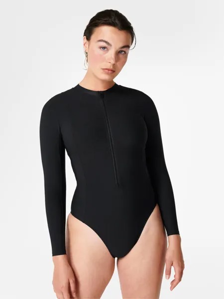 Купальник с длинными рукавами Sweaty Betty Tidal Xtra Life, черный