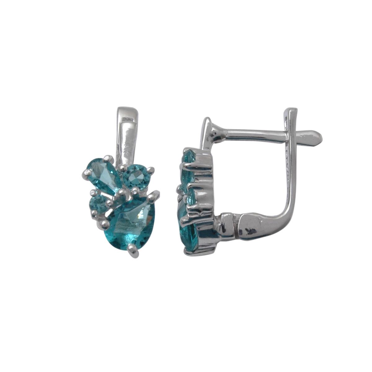 Серьги женские из серебра Balex Jewellery 2410931536, аквамарин