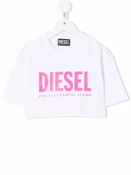 Diesel Kids укороченная футболка с логотипом