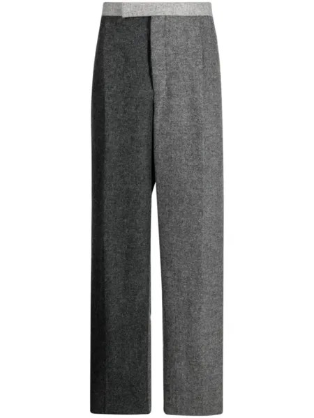 Шерстяные брюки широкого кроя Thom Browne, серый