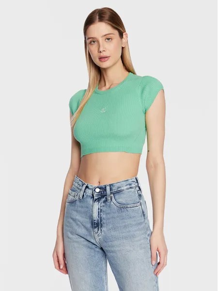 Укороченная блузка Calvin Klein, зеленый