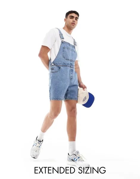 Короткие синие джинсовые комбинезоны ASOS DESIGN