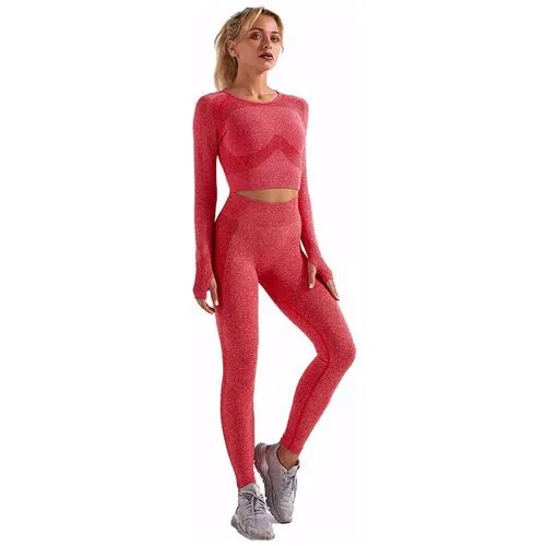 Спортивный костюм/Костюм для фитнеса/Костюм для йоги/Тайтсы+ Рашгард, (размер S)