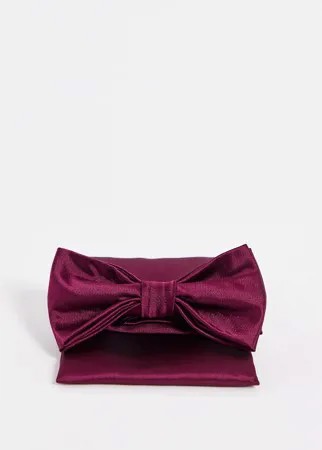 Однотонные галстук-бабочка и платок для нагрудного кармана Devils Advocate Wedding-Фиолетовый цвет