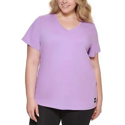 DKNY Sport Женский фиолетовый влагоотводящий эластичный пуловер Top Athletic Plus 1X BHFO 9796