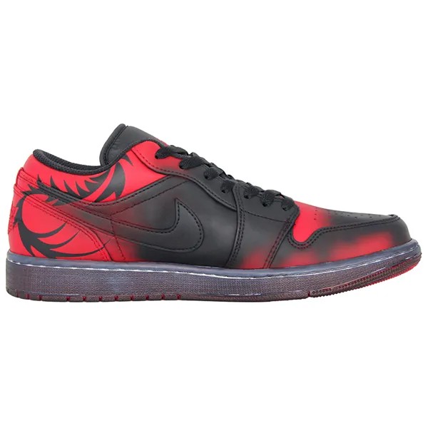 Кроссовки Air Jordan 1 Vintage Basketball Shoes Men Low-top Gold, черный/красный/золотой