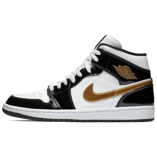 Jordan Air Jordan 1 винтажные баскетбольные кроссовки мужские, White/Metallic Gold/Black