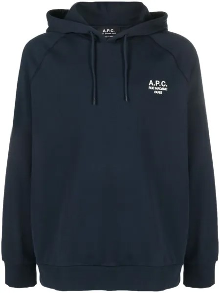A.P.C. худи с вышитым логотипом, синий