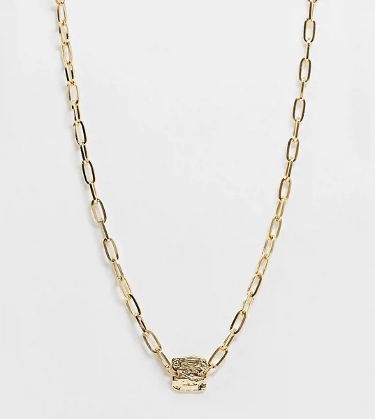 Золотистое ожерелье-цепочка с кованой подвеской Vero Moda-Золотой