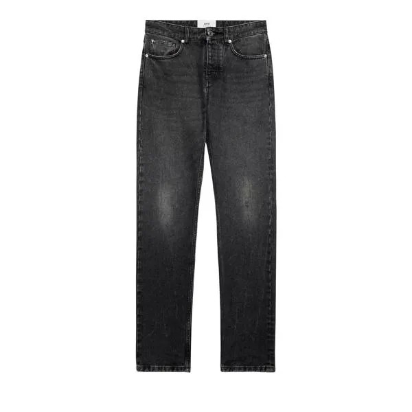 Джинсы classic fit jean 031 used black Ami Paris, серый