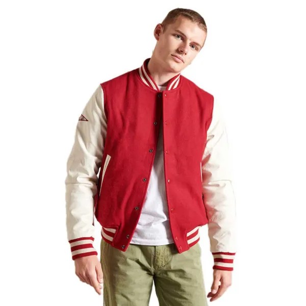 Куртка Superdry Varsity Arch Mono Bomber, красный
