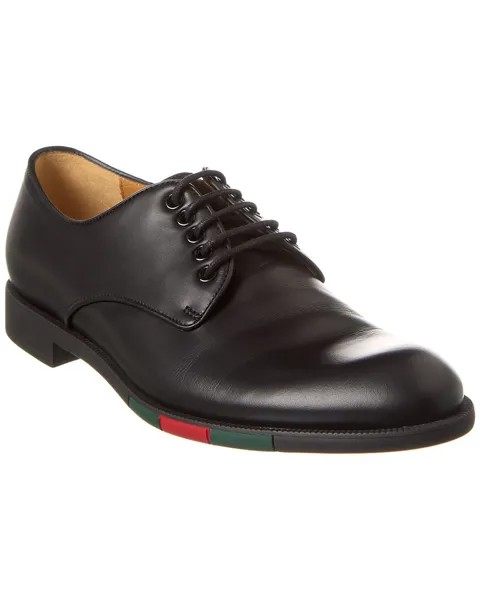 Кожаные оксфорды Gucci Web, черный
