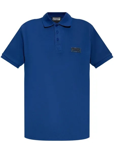 Versace Jeans Couture рубашка поло с логотипом, синий