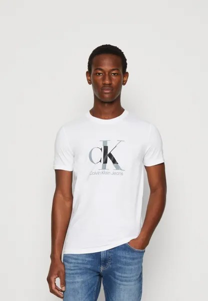 Футболка с принтом DISRUPTED MONOLOGO Calvin Klein Jeans, цвет bright white