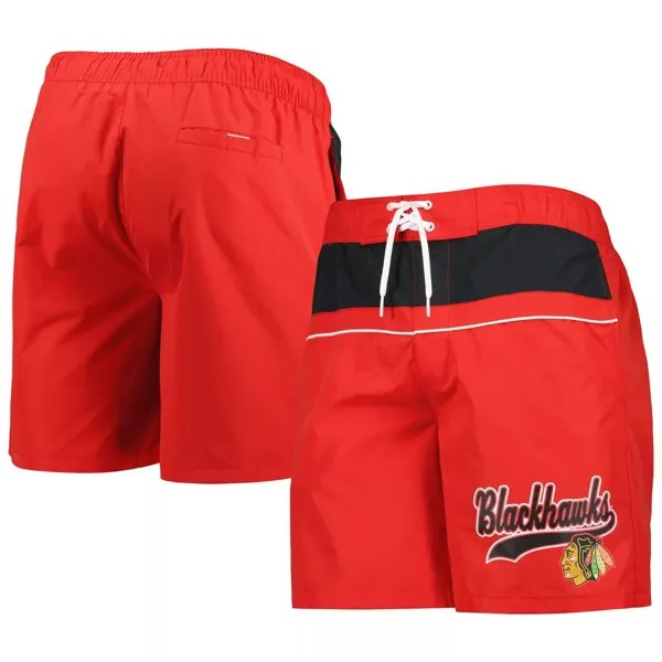 Мужские красные шорты для волейбола Chicago Blackhawks для плавания вольным стилем Starter