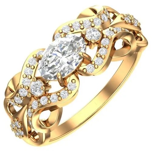 Золотое кольцо с бесцветными фианитами 1101057-00770 17
