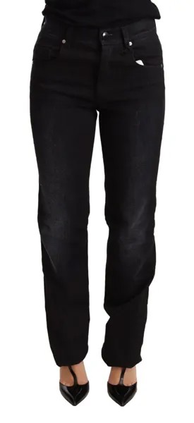 Джинсы ERMANNO SCERVINO Хлопковые черные потертые прямые джинсовые брюки s. W26 $650