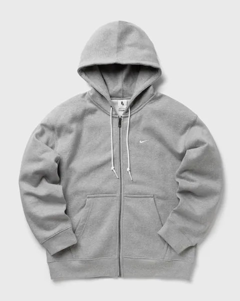 Худи Nike Solo Swoosh Fleece Full-Zip Hoodie, цвет dk grey heather/white