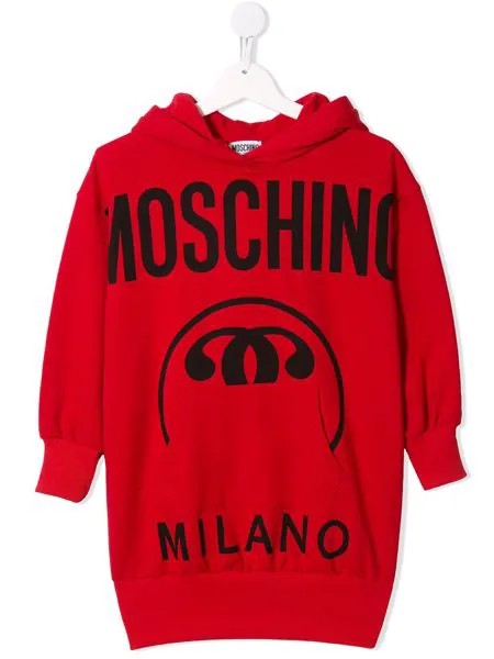 Moschino Kids платье-худи с логотипом